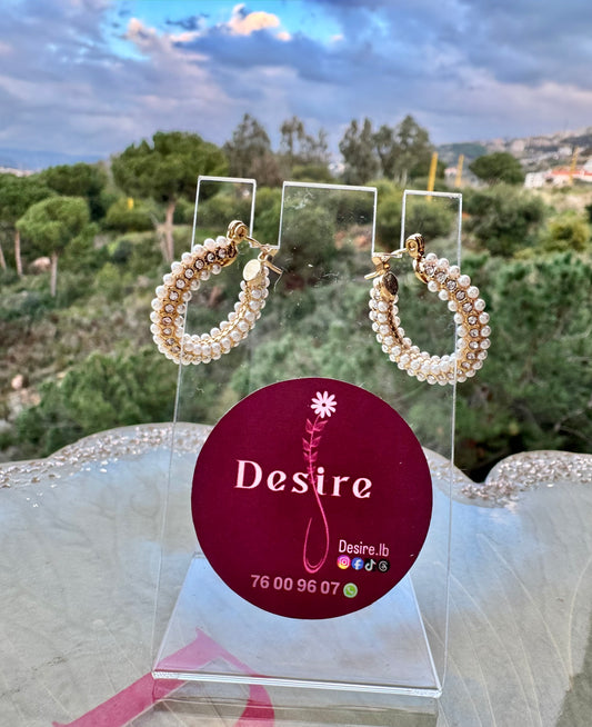 Pearly Zirconia Hoops